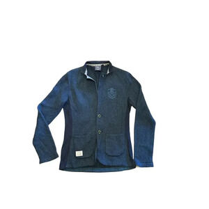 SW Jeans Yale Blue Knit Sport Coat cardigan Jacket size S collegiate